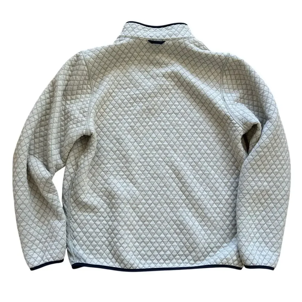 Marine Layer Corbet Reversible Quilted Henley Cream Dark Green Long Sleeve